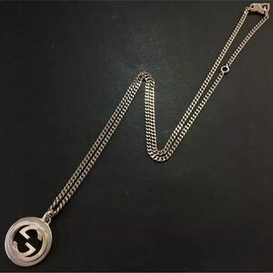 Authentic GUCCI Interlocking G Silver 925 Pendant Necklace